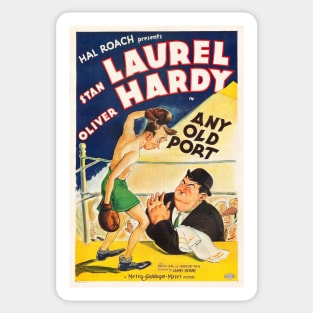 Laurel & Hardy in Any Old Port Movie Poster Sticker